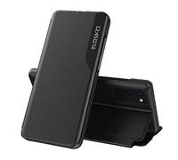 TANYO Smart View Coque pour Samsung Galaxy S20 FE (Fan Edition), Prime Étui Housse à Rabat avec Clear Afficher Fenêtre, Elégant Miroir Flip Etui Case Cover avec Support Pliable - Noir
