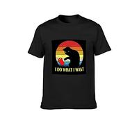 TANYOUPIN Do What I Want Cat for Cat Lovers Gift Men Adult Short Sleeve Black XL