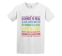 TANYOUPIN Ness is Everything Science is Real Love is Love Mens Short Sleeve White M