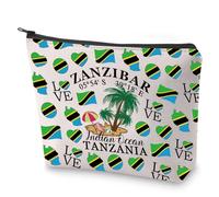 Tanzania Flag Cosmetic Bag Zanzibar Souvenir Cadeau Zanzibar Tanzanie Cadeau pour voyageurs, Zanzibar