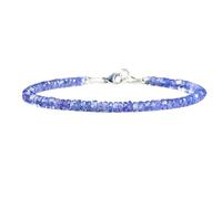 Tanzanite, 3-3,5 mm, perles à facettes, 17,8 cm, fermoir argenté, bracelet pour hommes et femmes | LK_STACK_06332