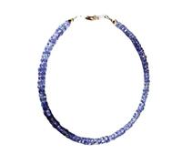 Tanzanite, 3,5 mm, perles à facettes, 17,8 cm, fermoir argenté, bracelet pour homme et femme | LK_STACK_06327