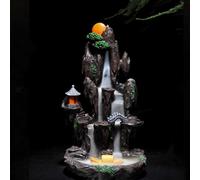 TANZEQI Brûleur d'encens en cascade Feng Shui, porte-encens à refoulement zen et brûleur cascade, avec 130 cônes d'encens à refoulement, décoration d'aromathérapie pour la maison