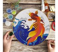 TANZEQI Kit de bricolage d'art en émail cloisonné pour l'art chinois en émail cloisonné du poisson de la chance, décoration murale pour salon