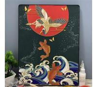 TANZEQI Kit de peinture émail cloisonné DIY pour art émail cloisonné chinois de grue et paysage, patrimoine culturel immatériel (Grue C)