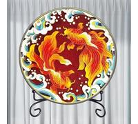 TANZEQI Kit de peinture en émail cloisonné à faire soi-même pour carpe porte-bonheur chinoise, patrimoine culturel immatériel (deux koï)