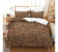 tanzhenning imprimé léopard 3 Pièces Ensemble Housse De Couette 3D Imprimé Literie Couette Housse De Couettes Ultra Doux Microfibre Hypoallergénique Couette Sets King（220x240cm）