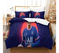 tanzhenning Kylian Mbappé Ensemble De Literie Imprimé en 3D Parure De Lit Housse De Couette Sets en Microfibre Couette Sets -Doux Et Confortable Housse De Couettes Single（140x200cm）