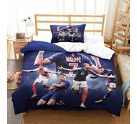 tanzhenning Kylian Mbappé Housses De Couettes Parure De Lit pour Housse De Couette en Microfibre Douce avec Fermeture Éclair, 3 Pièces Housse De Couette Et Taie d'oreiller Single(135x200cm)
