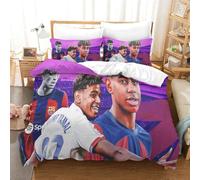 tanzhenning Lames de Yamal Housses De Couette Imprimé en 3D avec Ensemble De Literie De Housse De Couette Taie d'oreiller, Fermeture À Glissière pour Garçons Et Filles Couette Sets Single（140x200cm）