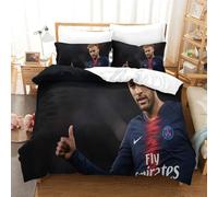 tanzhenning Neymar Sets De Housses De Couettes 3D, Imprimé 3 Pièces Microfibre Parure De Lit avec Housse De Couette Et Taies d'oreiller avec Fermeture Éclair Single（140x200cm）