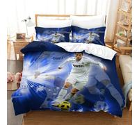 tanzhenning Ronaldo 3 Pièces Ensemble Housse De Couette 3D Imprimé Literie Couette Housse De Couettes Ultra Doux Microfibre Hypoallergénique Couette Sets Double（200x200cm）