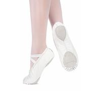 tanzmuster Demi-Pointes en Cuir Toni - bi-Semelle - Danse Classique - pour Enfants et Adultes - Blanc cassé, 36