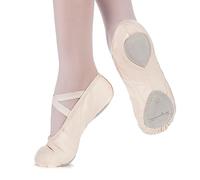 tanzmuster - Demi-Pointes en Toile Charlie - bi-Semelle en Cuir - Danse Classique - Coloris Sable, 40