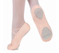 tanzmuster - Demi-Pointes en Toile Charlie - bi-Semelle en Cuir - Danse Classique - Rose-Abricot, 45