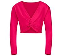 tanzmuster ® Haut de Danse Fille -Mia- à Manches Longues pour la Danse Classique en Rose Vif, 128/134 (9-10 Ans)