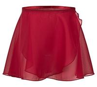 tanzmuster ® Jupe Portefeuille -Emma- en Mousseline - Danse Classique - Bordeaux, 128/134 (9-10 Ans)
