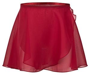tanzmuster ® Jupe Portefeuille -Emma- en Mousseline - Danse Classique - Bordeaux, 92/98 (3-4 Ans)