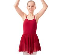 tanzmuster ® Jupette de Danse -Eva- Taille élastique, Une Voile de Mousseline pour la Danse Classique en Bordeaux, 116/122 (7-8 Ans)