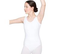 tanzmuster ® Justaucorps Danse Fille -Lissy- à Bretelles Larges pour la Danse Classique en Blanc, 164/170 (15-16 Ans)
