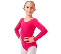 tanzmuster ® Justaucorps Danse Fille Manches Longues -Lilly- pour la Danse Classique en Rose Vif, 152/158 (13-14 Ans)