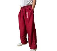TAO MARTIAL Pantalon Kung Fu Style Tai Chi et Wing Chun Pantalon avec Poches Ample en Viscose, V3 (WC Bordeaux, Taille XL)