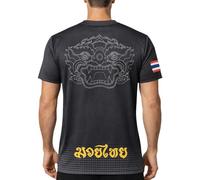 TAO MARTIAL T-Shirt Muay Thai Hanuman pour Homme, Arts Martiaux, Respirant et séchage Rapide, entraînement et Lifestyle (Couleur Carbone, Taille M)