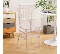 TAO ONE Chaise Napoléon transparente moderne en plastique, chaises de salle à manger sans accoudoirs, cristal transparent pour mariage, banquet, fête, événement, cuisine