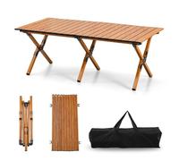 TAO ONE Table de camping enroulable basse en aluminium pour pique-nique, barbecue, jardin, plage, transport facile dans un sac, 122 cm