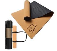 TAO Tapis de Yoga Liege Naturel 100% Antidérapant Tapis Premium Sport Epais 5 mm avec Sac de Transport et Sangle