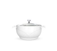 TAOCIGOU Soupière en céramique avec couvercle, grande capacité de 1,3 l, convient pour les portions individuelles, les aliments complémentaires et les petites portions de soupe, blanche