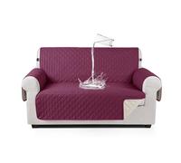 TAOCOCO Housse de canapé 2 Places, imperméable, avec Bande élastique, Protection de canapé rembourrée et antidérapante, pour Le Salon, pour Animaux de Compagnie, Enfants Qui Jouent (Vin Rouge)