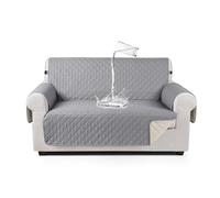 TAOCOCO Housse de canapé 2 Places, imperméable, avec Bande élastique, Protection de canapé rembourrée et antidérapante, pour Le Salon, pour Animaux de Compagnie, Enfants Qui Jouent (Gris Clair)