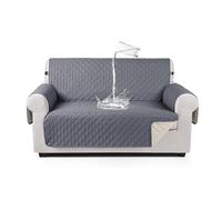 TAOCOCO Housse de canapé 2 Places, imperméable, avec Bande élastique, Protection de canapé rembourrée et antidérapante, pour Le Salon, pour Animaux de Compagnie, Enfants Qui Jouent (Gris Foncé)