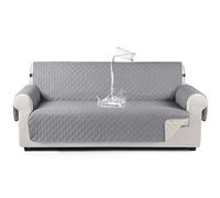 TAOCOCO Housse de canapé 3 Places, imperméable, avec Bande élastique, Protection de canapé rembourrée et antidérapante, pour Le Salon, pour Animaux de Compagnie, Enfants Qui Jouent (Gris Clair)