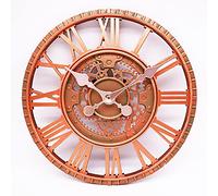 Taodyans Horloge murale d'extérieur 30 cm vintage de jardin imperméable rétro pour extérieur, cuisine, salon, horloge murale industrielle 3D, tic-tac (cuivre)