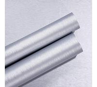 Taogift - Film vinyle autocollant aspect acier inoxydable brossé argenté pour meubles, lave-vaisselle, réfrigérateur, cuisinière, amovible et étanche, 40 cm x 3 m