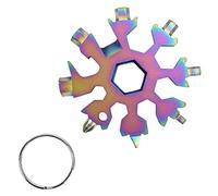 Taoke Outil multi locon de neige 18-en-1, outil de poche multi-outils porte-clés est facile à transporter pour le camping en plein air et flocon de neige de Noël (purple)