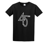 TAOKEBEAR 45 RPM Vinyl Record Logo Music Northern Soul Unisex 100% Cotton Short-Sleeve T-Shirts Black S