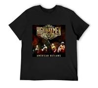 TAOKEBEAR American Outlaws The Highwaymen Man Unisex 100% Cotton Short-Sleeve T-Shirts Black XL