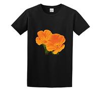 TAOKEBEAR California Native Vintage Retro California Poppy Unisex 100% Cotton Short-Sleeve T-Shirts Black M
