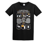 TAOKEBEAR Christmas Home Security Unisex 100% Cotton Short-Sleeve T-Shirts Black M