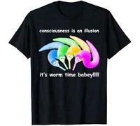 TAOKEBEAR Death is Inevitable Shirt Magic Worm on A String Meme Unisex 100% Cotton Short-Sleeve T-Shirts Black L