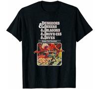 TAOKEBEAR Gown Dungeons & Diners & Dragons & Drive-Ins & Dives Unisex 100% Cotton Short-Sleeve T-Shirts Black XXXL