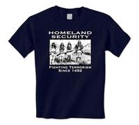 TAOKEBEAR Homeland Security - Fighting Terrorism Since 1492 Native American Unisex 100% Cotton Short-Sleeve T-Shirts Black XXL