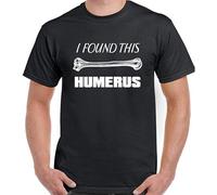 TAOKEBEAR I Found This Humerus Funny Doctor Nurse Bone Skeleton Unisex O-Neck 100% Cotton Short-Sleeve T-Shirts Black XL