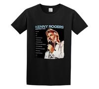 TAOKEBEAR Kenny Rogers Poster Unisex 100% Cotton Short-Sleeve T-Shirts Black L