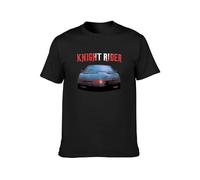 TAOKEBEAR Knight Rider Classic Retro Serie TV Bianco Giallo Nero Rosso Unisex 100% Cotton Short-Sleeve T-Shirts Black XXL