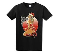 TAOKEBEAR Merry Christmas Sexy Santa Girl Mens Premium Unisex 100% Cotton Short-Sleeve T-Shirts Black XXL