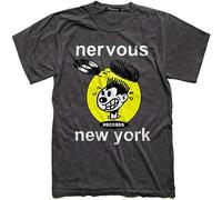 TAOKEBEAR Nervous Records New York Vintage Stile Musica Moda Unisex O-Neck 100% Cotton Short-Sleeve T-Shirts Black XXL